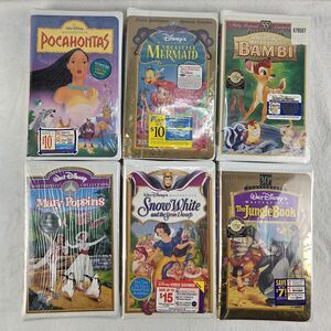 Disney VHS Masterpiece Collection NEW Lot of 6 – Snow White, Bambi, Mermaid